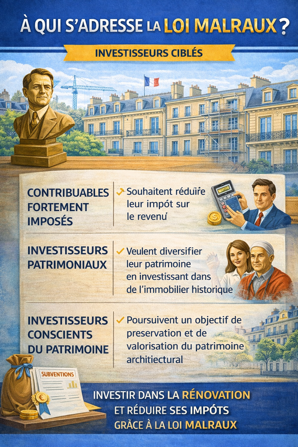 Quels sont les profils d’investisseurs concernés par la loi Malraux ?